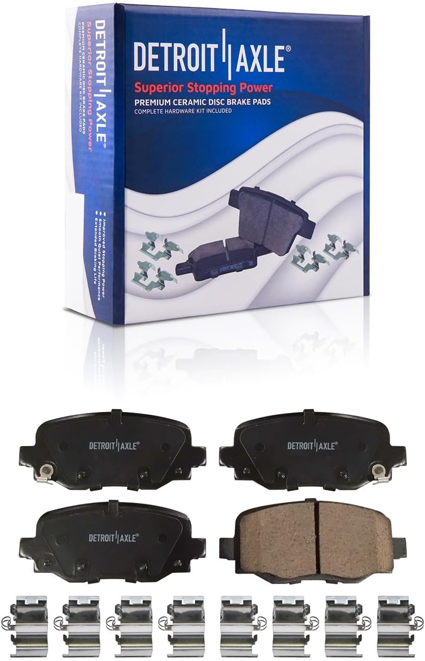 Detroit Axle - Brake Kit for 2015-2017 Chrysler 200, Disc Brake Rotors Ceramic Brakes Pads Replacement : 12.99' inch Front and 10.95' inch Rear Rotor Size
