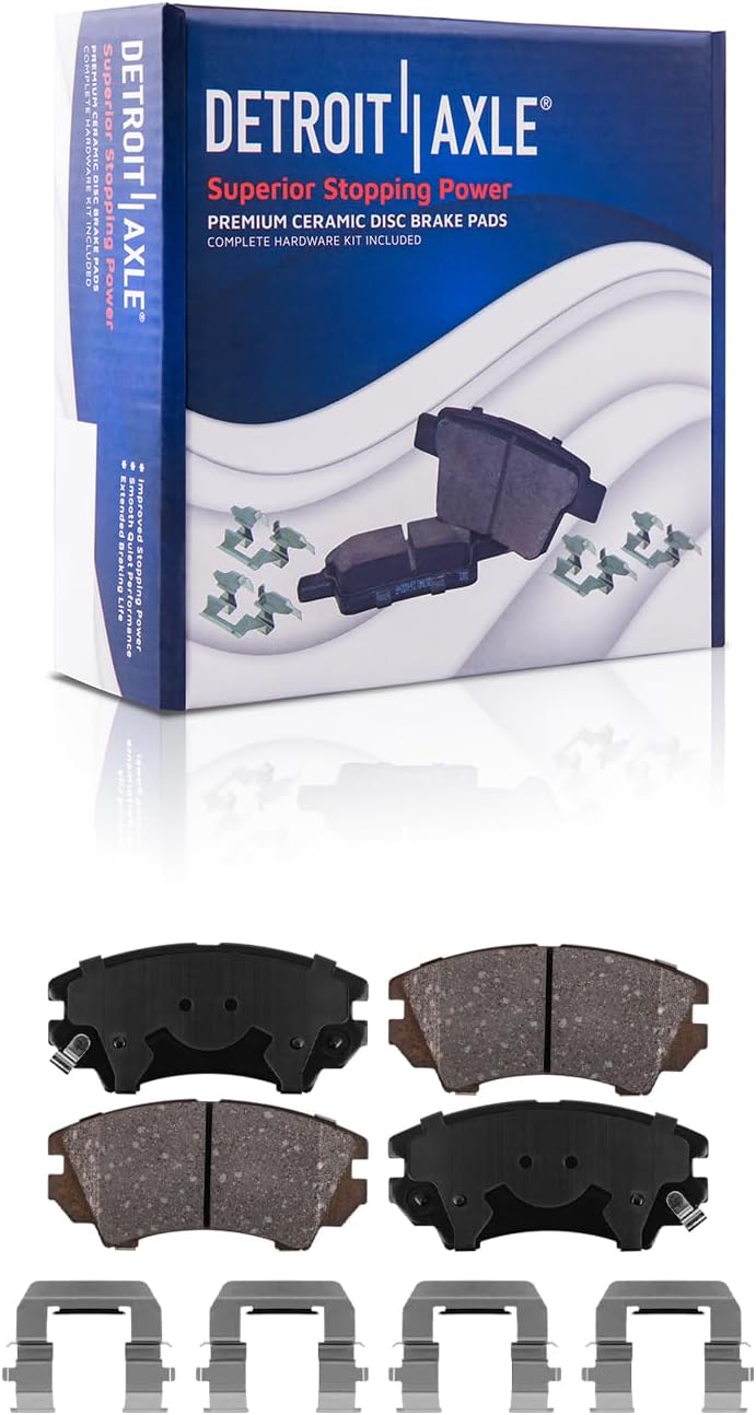 Detroit Axle - Brake Kit for V6 2010-2015 Chevrolet Camaro, Front & Rear Drilled & Slotted Disc Brake Rotors Ceramic Brakes Pads Replacement: 12.64' inch Front, 12.40'' inch Rear Rotors