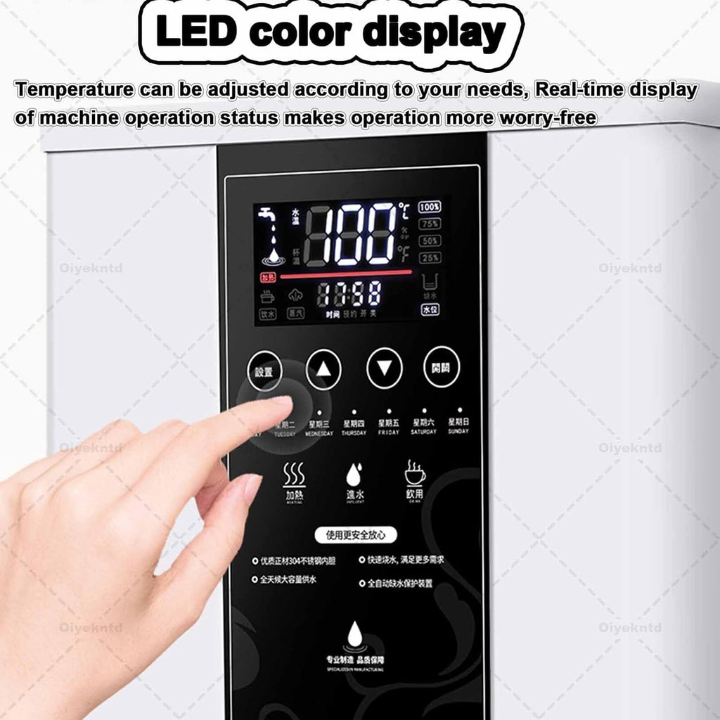 Instant Hot Water Dispenser, Automatic Commercial Hot Water Pot with Filter Lcd Display Water Boiler Desktop Electric Hot Water Boiler with Spout for Coffee Home Office White