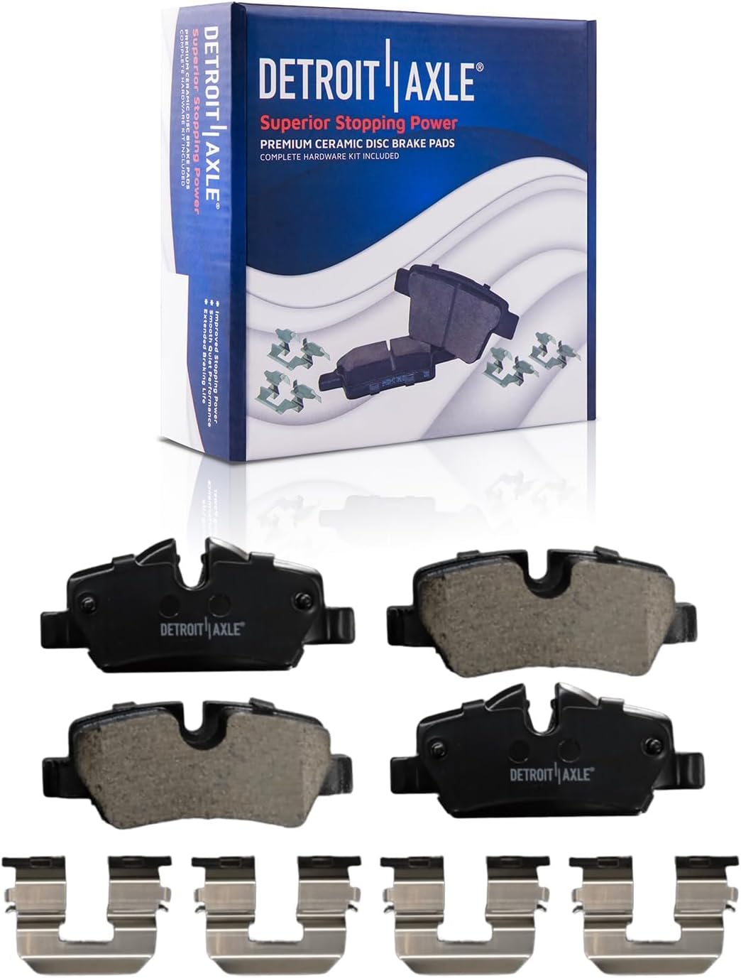 Detroit Axle - Brake Kit for 2014-2024 Mini Cooper Disc Brake Rotors Ceramic Brakes Pads with Hardware Replacement: 11.02' inch Front and 10.20' inch Rear Rotor