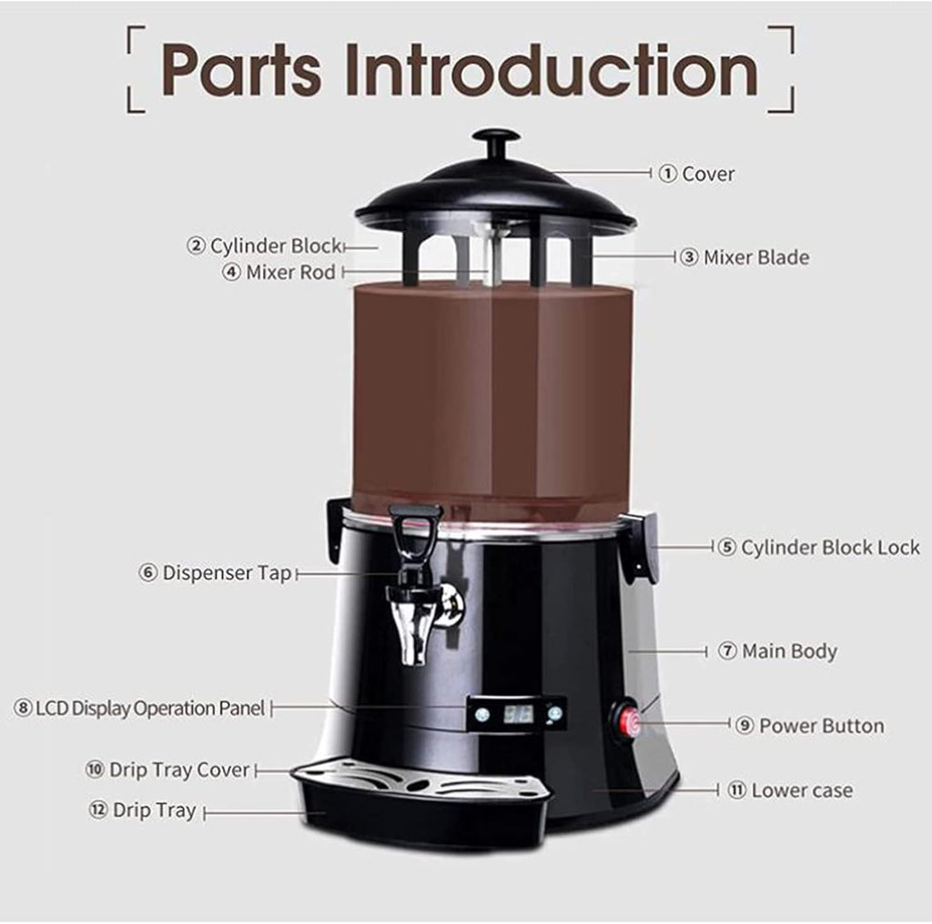 Hot Chocolate Maker Commercial Electric Machine Dispenser Warmer for Coffee Milk Tea Juice Heating