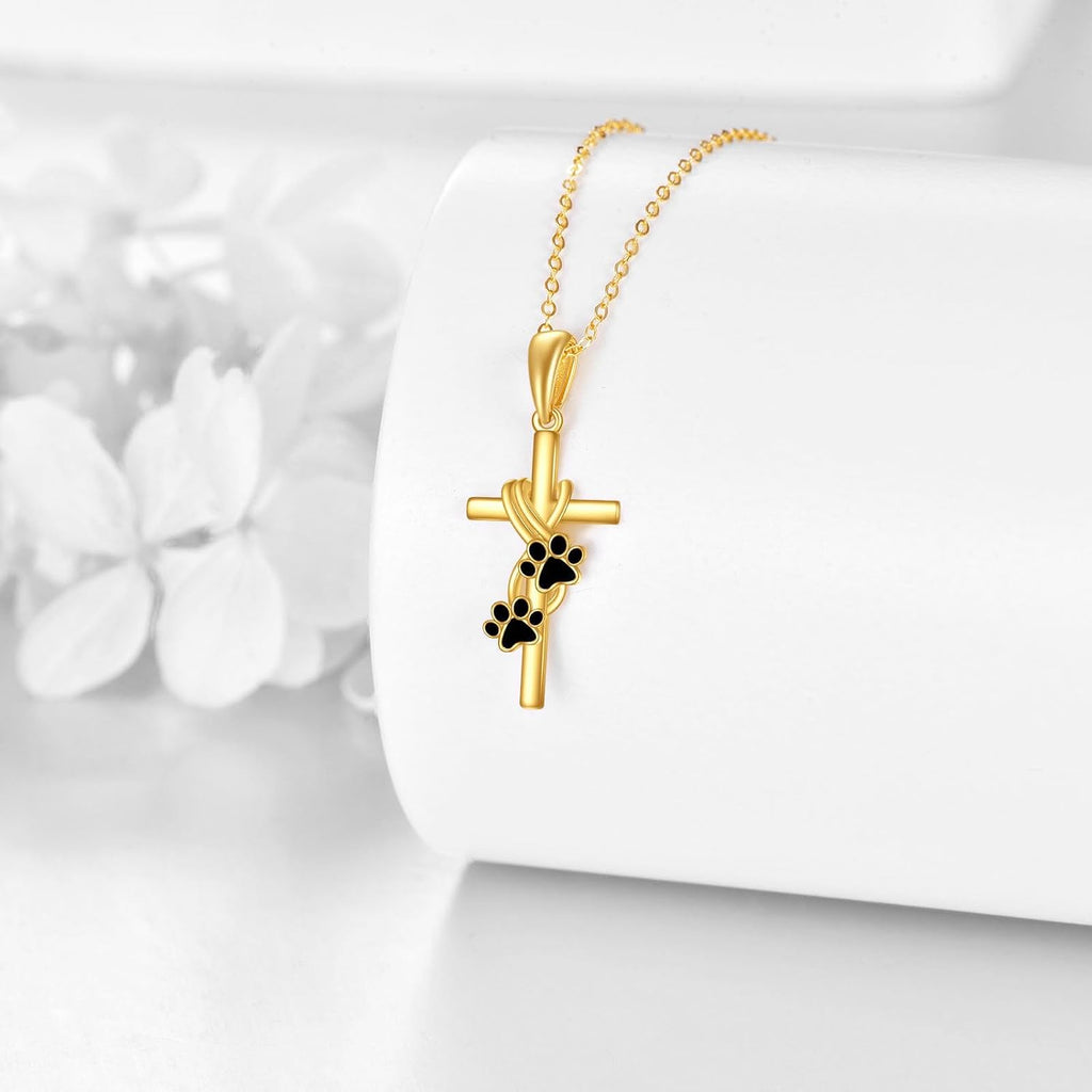 KECHO 14k Real Gold Cross Jewelry Gifts for Mother Grandma Sister Cross Pendant Necklace for Women