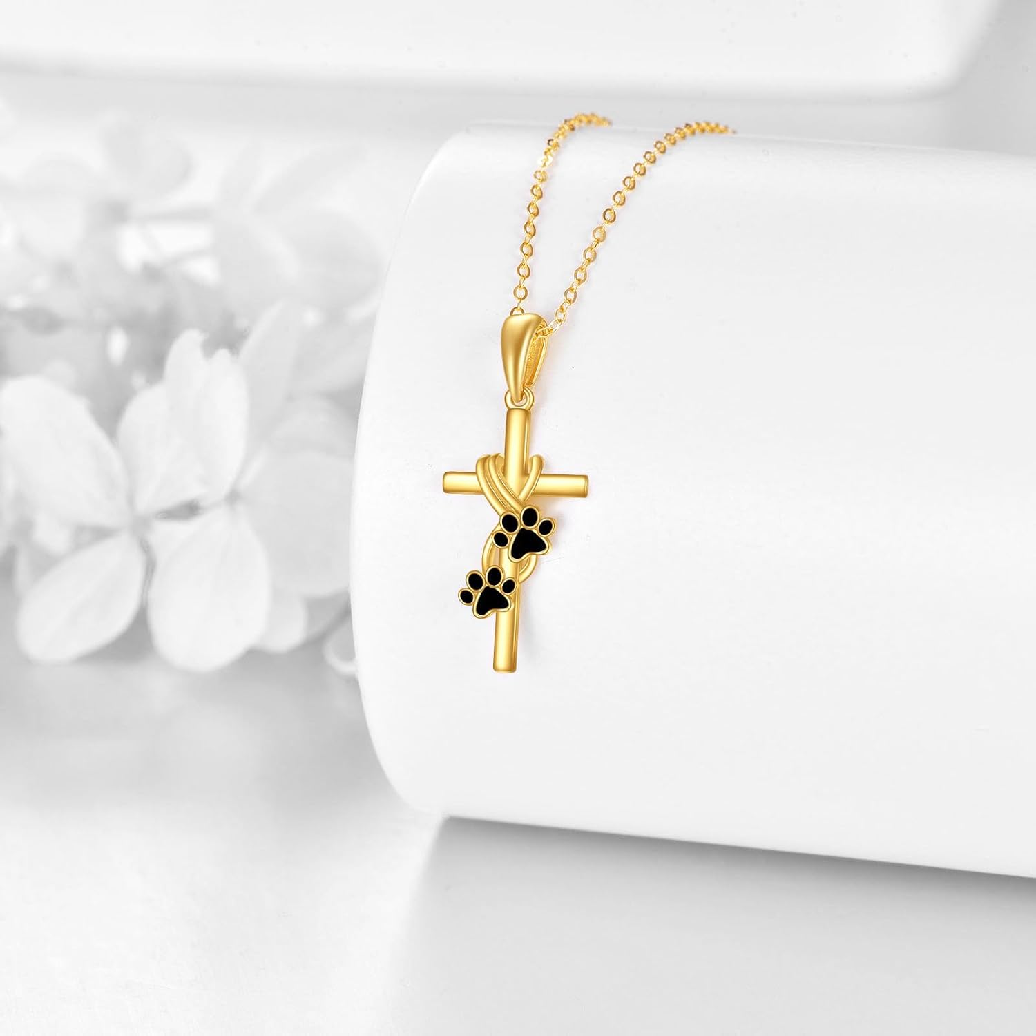 KECHO 14k Real Gold Cross Jewelry Gifts for Mother Grandma Sister Cross Pendant Necklace for Women
