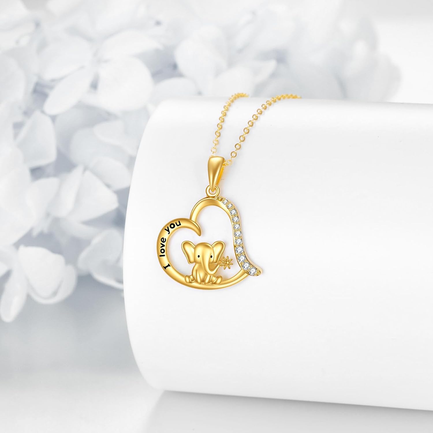 KECHO Christmas Gifts 14k Solid Gold Animals Necklace for Women Giraffe Bee Elephant Ladybug Koala Axolotl Horse Unicorn Cat Necklaces Pendant Jewelry Mothers Day Birthday for Mom Wife Friends