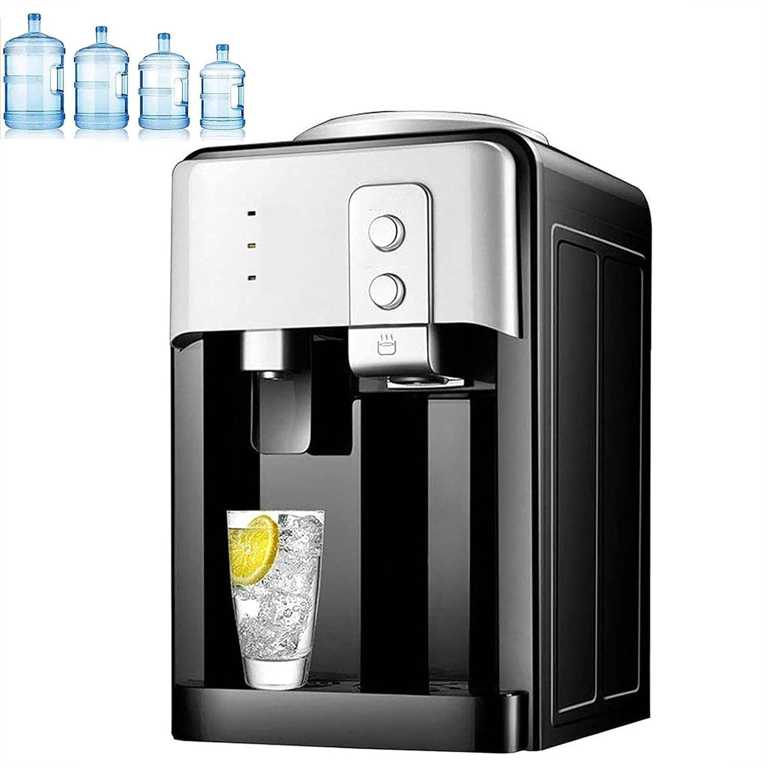 Freestanding Bottled Water Dispenser, High Capacity Electric Dispenser with Ice, Hot, Cold 3 Functionand Stainless Steel Inner Container