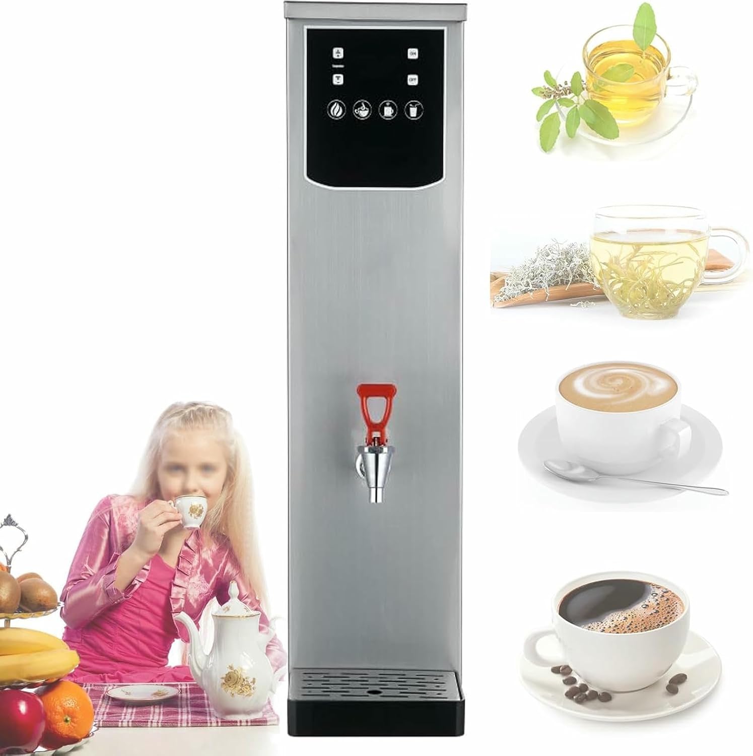 Commercial 20 litres Hot Water Boiler,Instant Water Boiler Lectric Kettles,Fast Boiling Water,2.5kW Autofill Stainless Steel Tea,for Staff Canteens,Offices