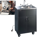 Ozark River Portable Sinks Premier S1, Black Laminate-Stainless Countertop & Basin, Self Contained Sink, Hand Washing Station, Portable Sink with Hot Water, Portable Sink Hand Wash Station
