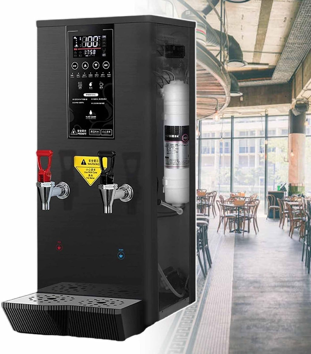 Commercial Hot Water Dispenser, Stepping Type Boiling Water Machine, Hot Water Constant Temperature Machine, LCD Temperature Display, with Drip Tray, Commercial/Home,Black