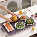 Plate Warmer Food Warmer Plate 300W Electric Ultrathin Glass Warming Tray Hot Plate with 80-120 °C 3 Gears AdjusTemperature Control 4H Timer and Touch Panel for Buffets Home Dinner
