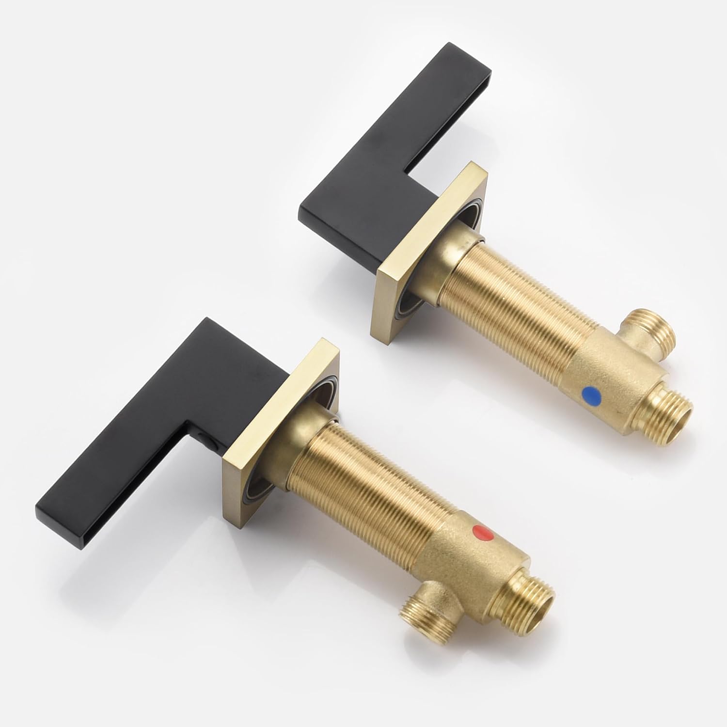 Sumerain Widespread 8 inch Bathroom Faucet, Black and Gold Bathroom Sink Faucet, 3 Hole 2 Knob Handle Waterfall Bathroom Faucet
