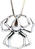 Spider Necklace Silver Large Silver Spider Charm Spider Pendant Spider Jewelry Silver Spider Halloween Jewelry Insect Jewelry Bug