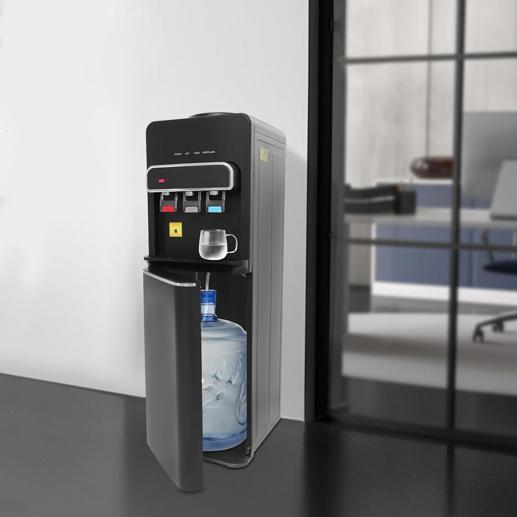 Bottom Loading Water Cooler Dispenser, Water Dispenser for 5 Gallon Bottle, 3 Temperature Settings, Floor Standing Hot and Cold Water Dispenser for Home, Office Use
