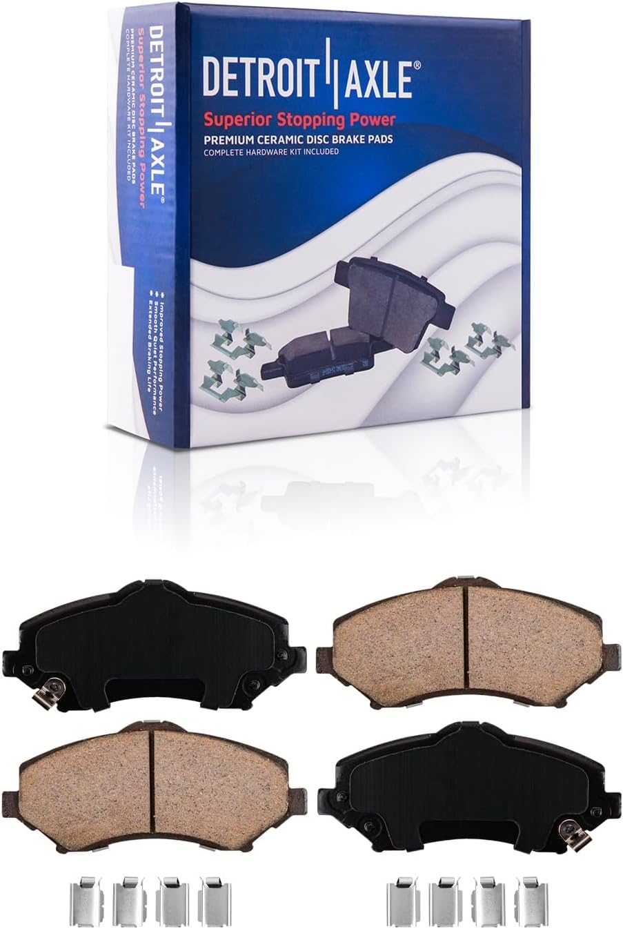 Detroit Axle - 8pc Brake Kit for Jeep 2013-2017 Wrangler 2018 Wrangler JK 13.07' inch Front and 12.44' inch Rear Disc Brake Rotors Ceramic Brakes Pads with Hardware Replacement