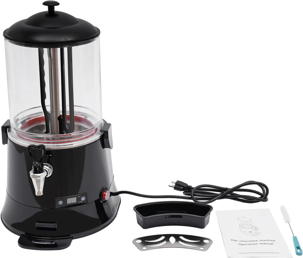 Hot Chocolate Machine, 10L/2.6Gal Commercial Hot Chocolate Machine Maker and Dispenser with Water Catching Tray,Temperature Control,400W Hot Beverage Warmer Dispenser for Heating Coffee, Milktea