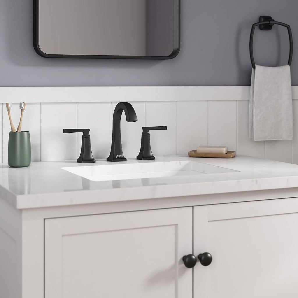 American Standard 7426801.243 Belmeade Two-Handle 8-Inch Widespread Bathroom Faucet, 1.2 GPM, Matte Black (Pack of 2)