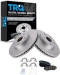 TRQ Front Brake Pad and Rotor Set Ceramic Coated Vented Rotors Compatible with 2016-2019 Subaru Legacy