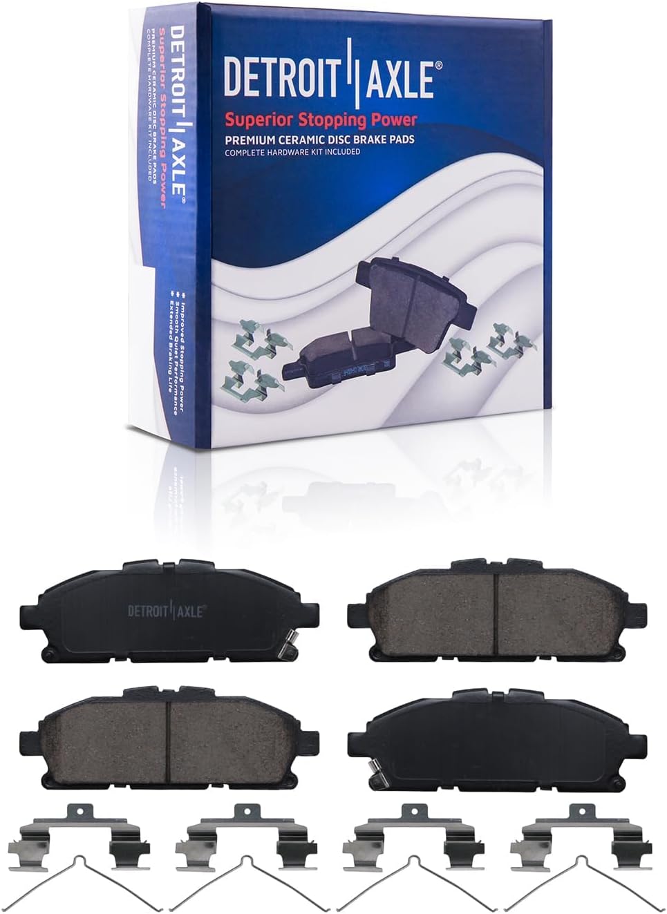 Detroit Axle - Front Brake Kit for 11-17 Nissan Quest Disc Brake Rotors Ceramic Brakes Pads Replacement 2011 2012 2013 2014 2015 2016 2017