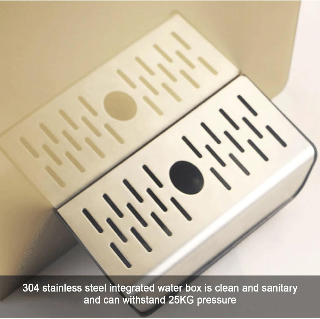 Wall-Mounted Mains Fed Unit Water Dispenser, Office Mini Hot Dispenser with Adjustable Temperature & Electronic Child Lock, LED Display, Anti-Dry Heating Protection(Gold)