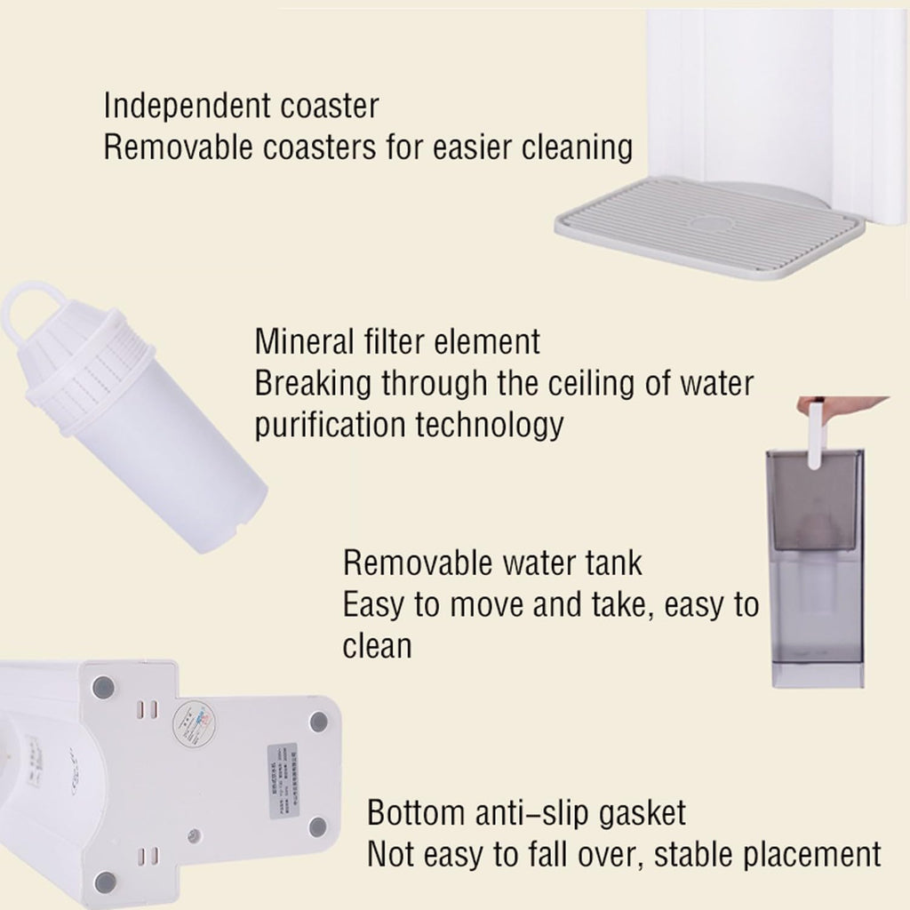 SinSed electric water boiler 热水壶 instant hot water dispenser Portable household small three-second rapid heating dual/single display desktop direct drinking water dispenser white/green(Color:c), Size