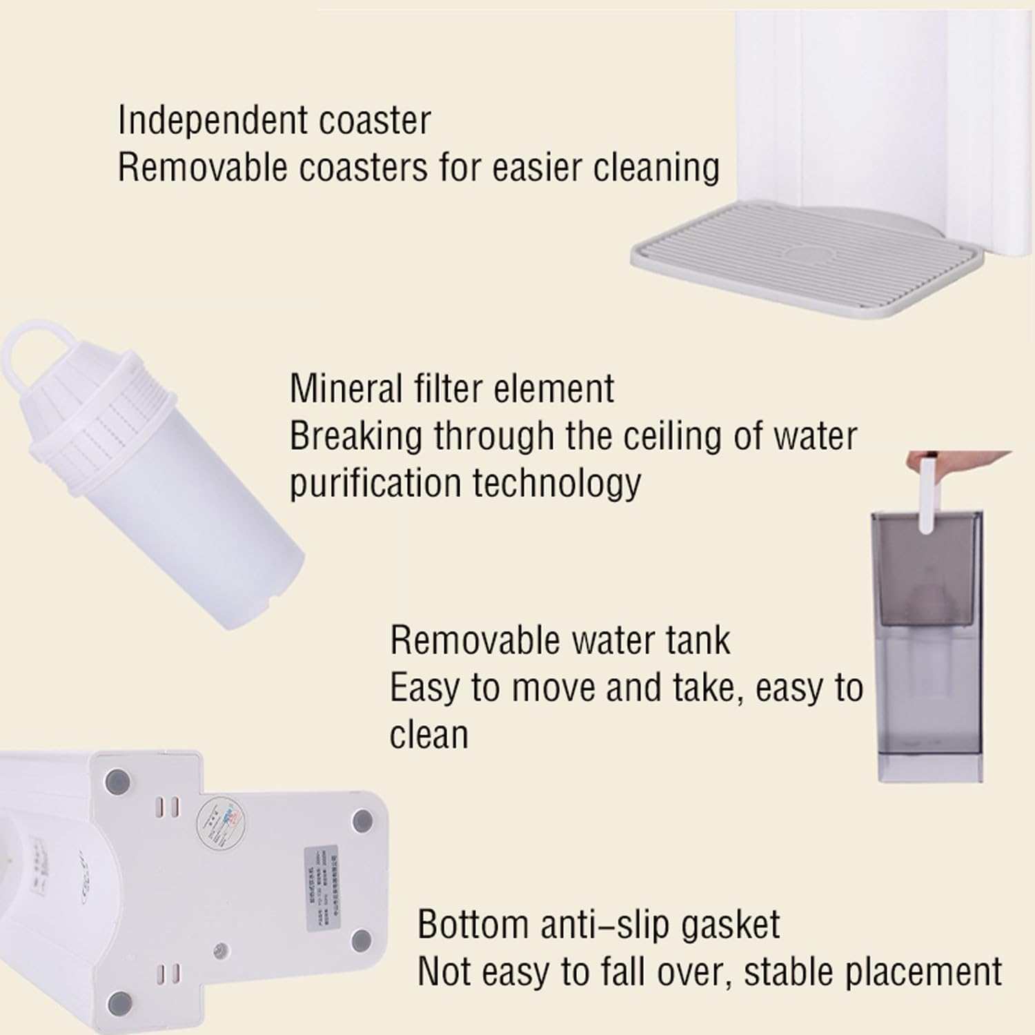 SinSed Electric Water Boiler 热水壶 Instant hot Water Dispenser Portable Household Small Three-Second Rapid Heating Dual/Single Display Desktop Direct Drinking Water Dispenser White/Green(Color:d)