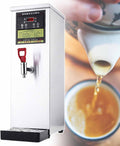 Commercial Water Boiler, Automatic Hot Water Dispenser with Water Connection & Drip Tray, Stepping Type Boiling Water Machine, for Offices, Milk Tea Stores,Silver