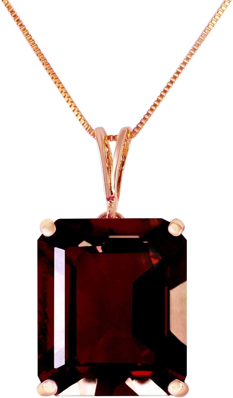 Galaxy Gold 14K Solid Gold 7.0 Carat Natural Garnet Pendant Necklace for Women - Yellow Gold Fine Jewelry