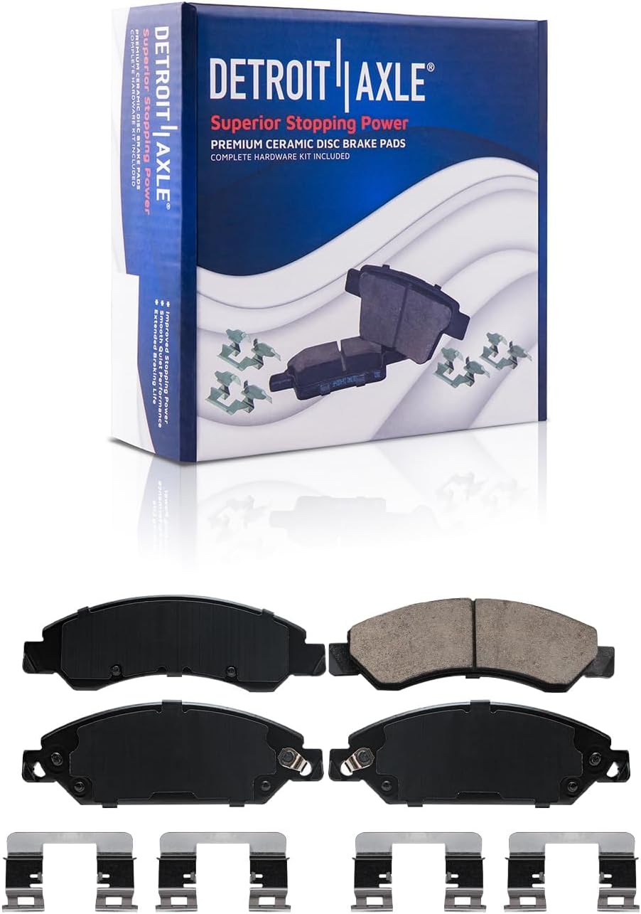 Detroit Axle - 8pc Brake Kit for Chevrolet Suburban 1500 Avalanche Tahoe GMC Yukon XL 1500 Cadillac Escalade EXT ESV Rear Disc Brake Rotors Ceramic Brakes Pads Replacement