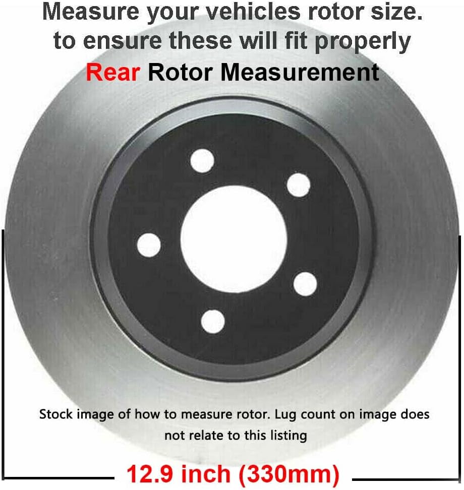Detroit Axle - Brake Kit for 2011-2012 Ford Edge Lincoln MKX, Drilled and Slotted Disc Brake Rotors Ceramic Brakes Pads Replacement: 12.60' inch Front and 12.90' inch Rear Rotor