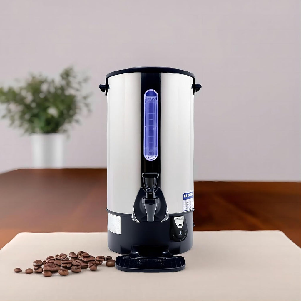 Electric Hot Coffee Kettle Warmer Stainless Steel Hot Coffee Dispenser Hot Coffee Boiler And Warmer with Independent Filter Quick-Temp or Boil for Tea Coffee 1300W 9.7 Liter Capacity