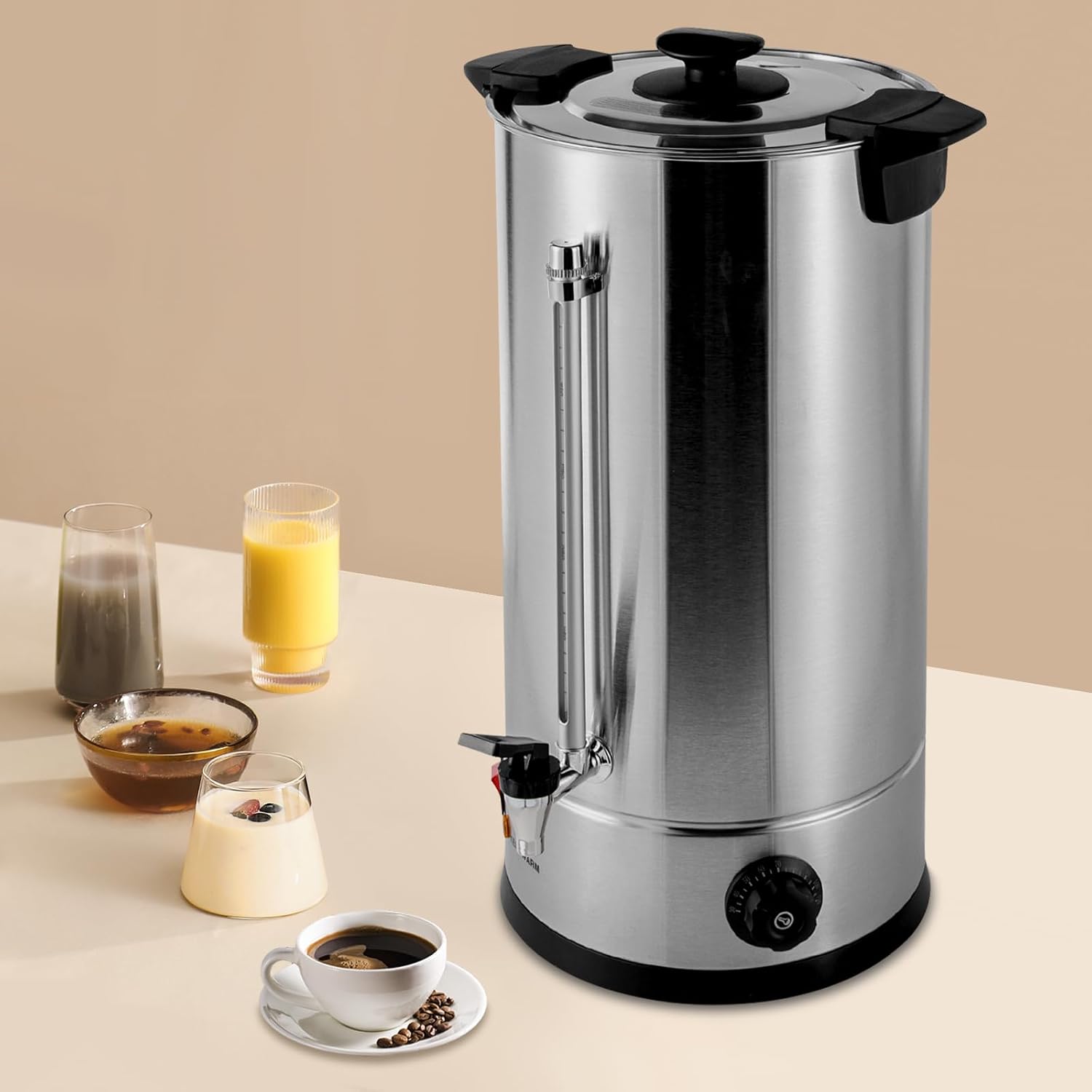 25L Hot Water Dispenser, Electric Hot Water Boiler Stainless Steel Tea Urn Coffee Boiler Water Boiler, Electric Kettle Temperature Control With Practical Faucet for Hot Drinks