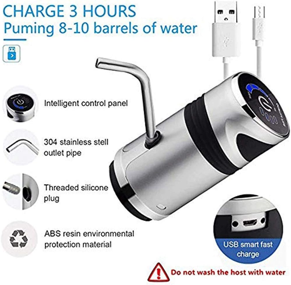 Universal USB Charging Portable Automatic Electric Drinking Water Bottle Pump Dispenser (Fits Most 2-5 Gallon Bottle)