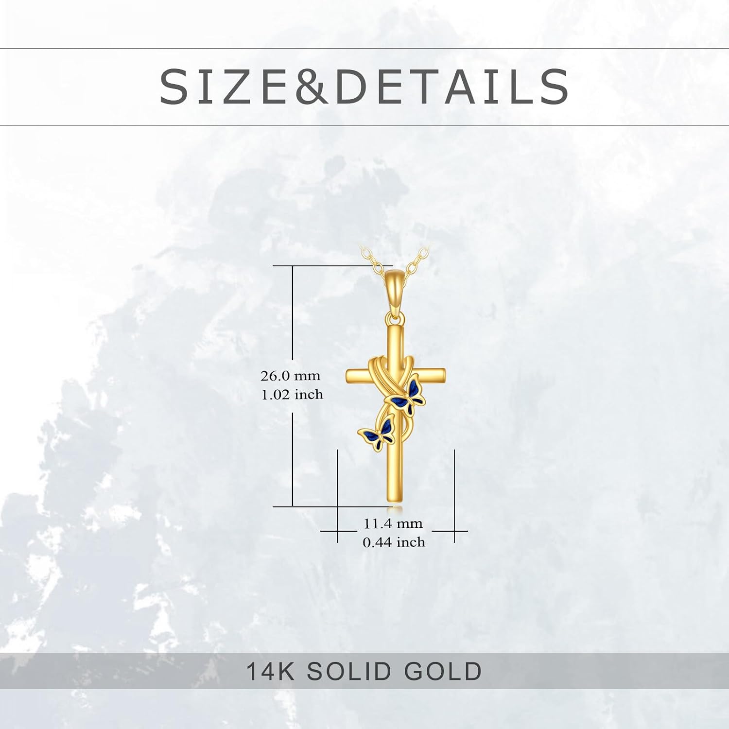 KECHO 14k Real Gold Cross Jewelry Gifts for Mother Grandma Sister Cross Pendant Necklace for Women