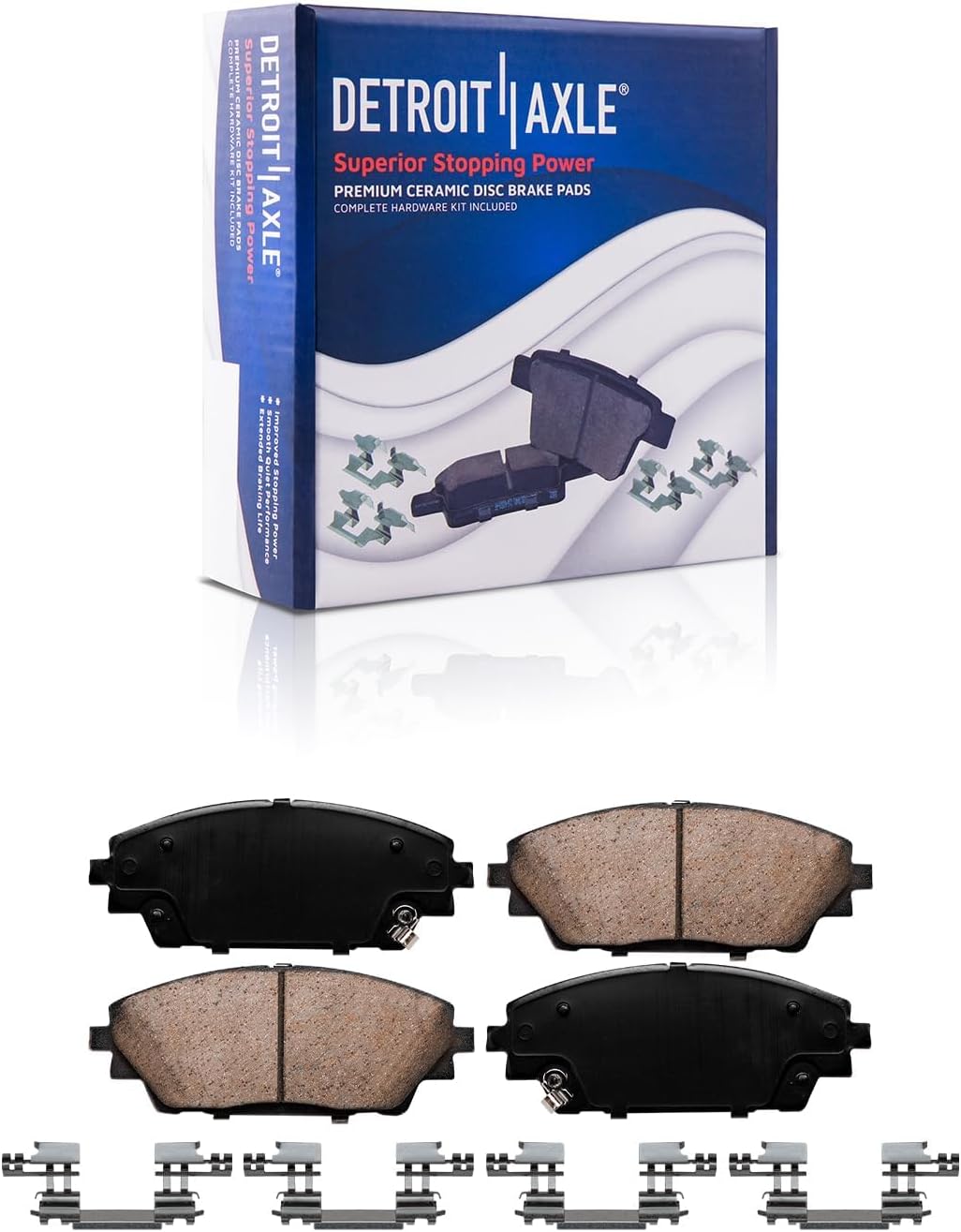 Detroit Axle - FWD Brake Kit for 2016 2017 2018 Mazda CX-3 11.02' inch Front and 11.06' inch Rear Disc Brake Rotors Ceramic Brakes Pads with Hardware Replacement