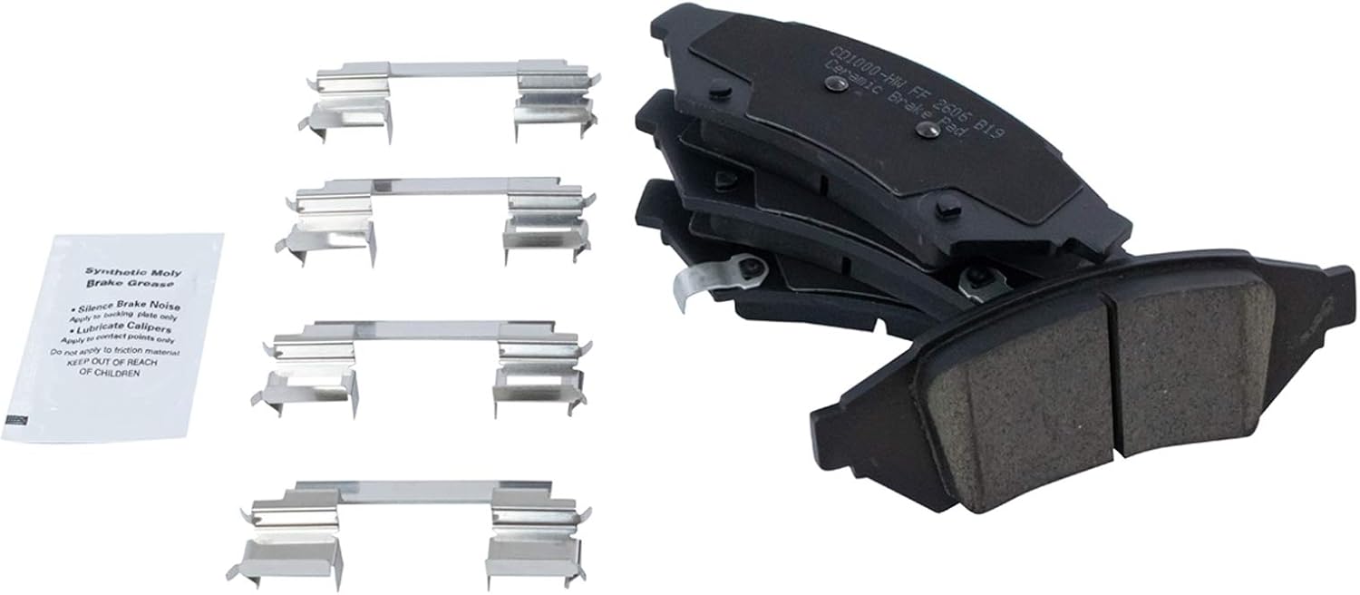 TRQ Front Brake Pad and Rotor Set Ceramic Coated Vented Rotors Compatible with 2004 Pontiac Grand Prix