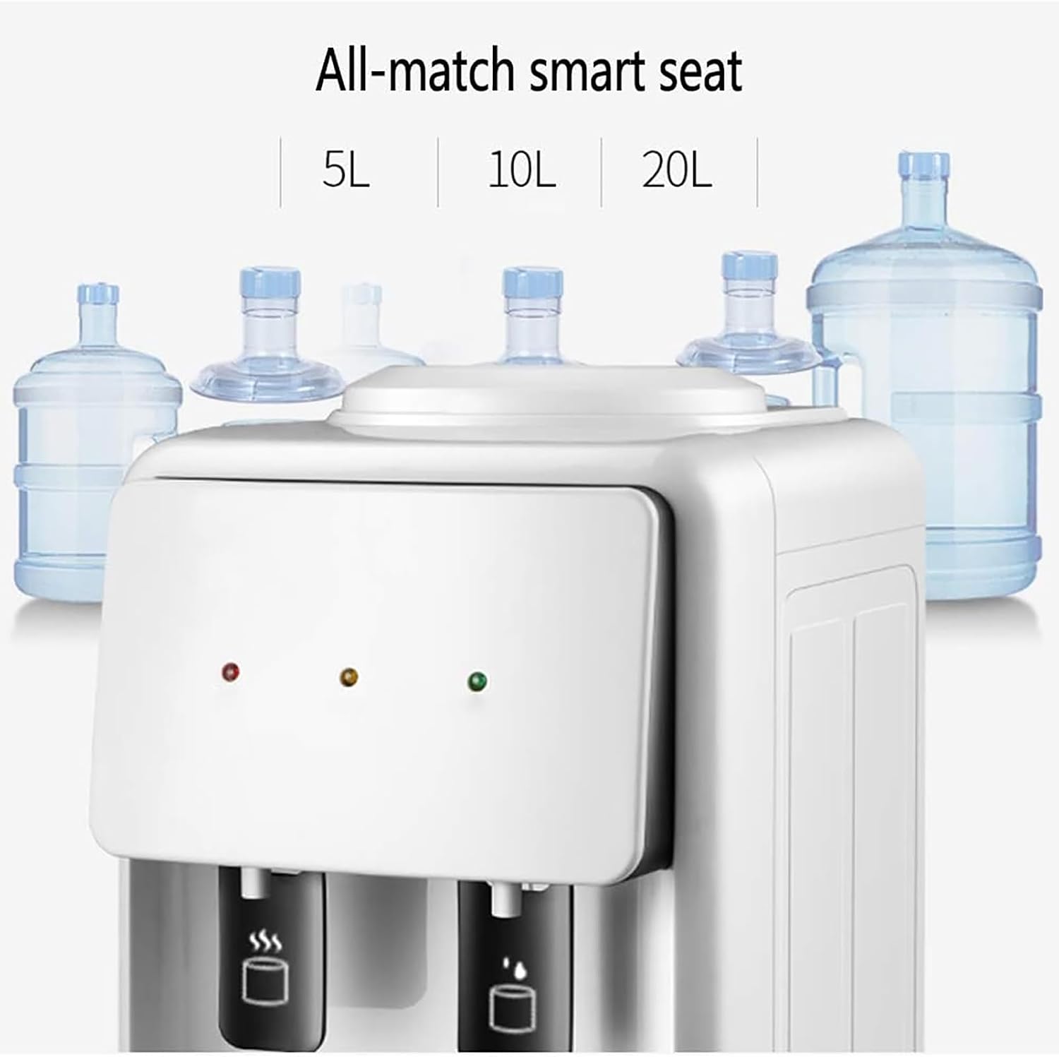 Portable Water Dispenser, Hot Cold Function, High Capacity Electric Dispenser with 2 Tap and Stainless Steel Inner Container, Bottled Water Desktop Water,
