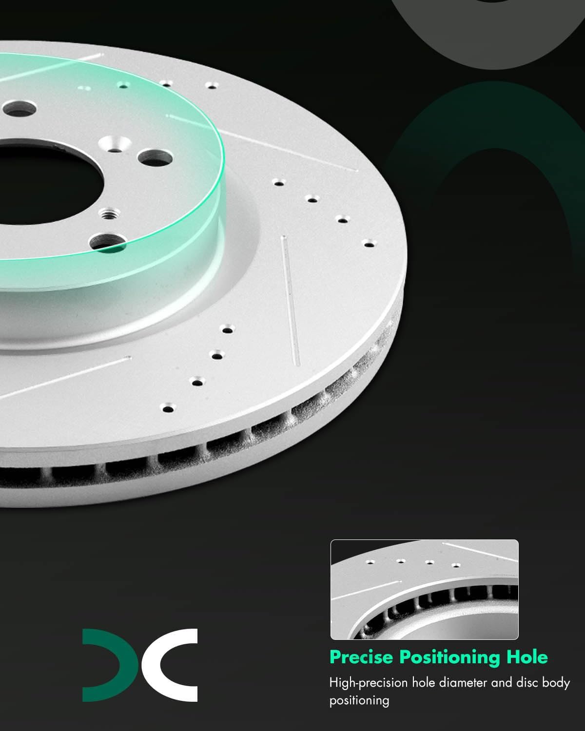 SCITOO - Brake Kits For Honda For Odyssey 2011-2014 Front Drilled Slotted Brake Rotors and Ceramic Brakes Pads Replacement: 31538;D1089-7994