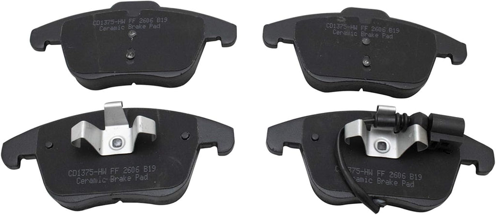 TRQ Front Brake Pad and Rotor Set Ceramic Coated Vented Rotors Compatible with 2012-2020 Volkswagen Passat 2009-2018 Tiguan 2015-2018 Audi Q3 2015-2018 Q3 Quattro
