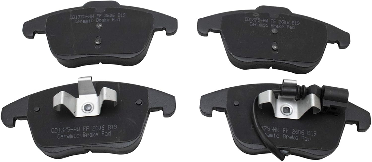 TRQ Front Brake Pad and Rotor Set Ceramic Coated Vented Rotors Compatible with 2012-2020 Volkswagen Passat 2009-2018 Tiguan 2015-2018 Audi Q3 2015-2018 Q3 Quattro