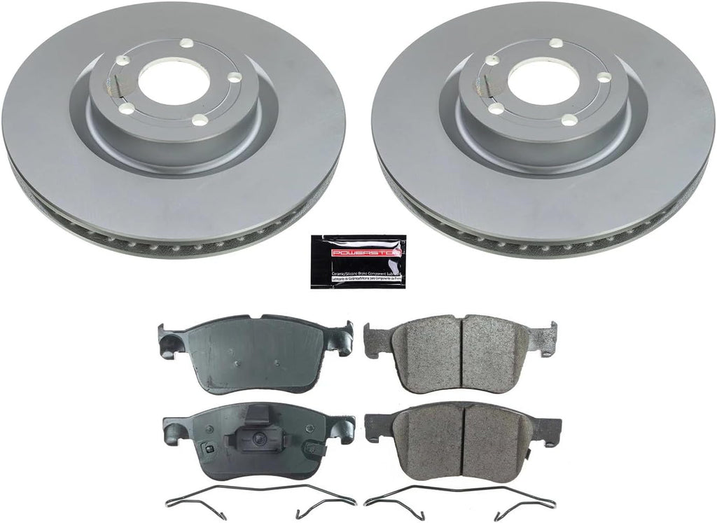 PowerStop Front Brake Kit for Ford Bronco Sport 2021-24 |Escape 2020-24 |Lincoln Corsair 2020-24 - Fully-Coated Disc Rotors with Z17 Ceramic Brake Pads Replacement, CRK8643