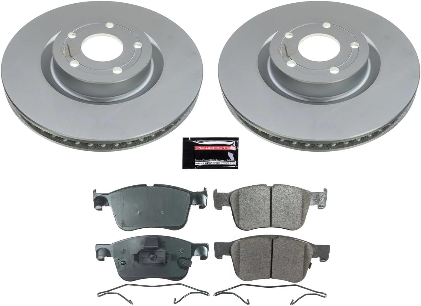 PowerStop Front Brake Kit for Ford Bronco Sport 2021-24 |Escape 2020-24 |Lincoln Corsair 2020-24 - Fully-Coated Disc Rotors with Z17 Ceramic Brake Pads Replacement, CRK8643