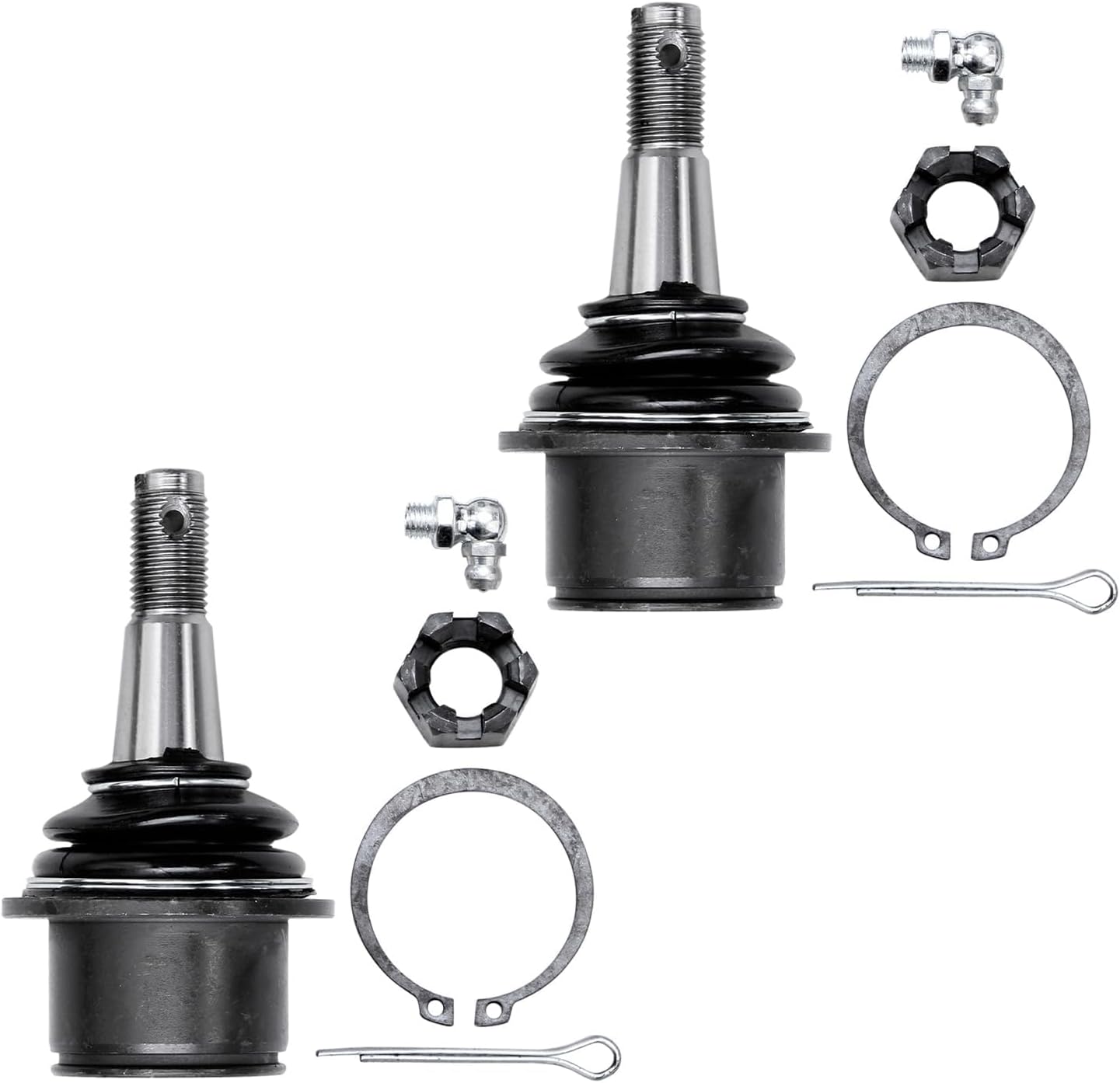 Detroit Axle - RWD Front Wheel Bearing Hubs Brake Kit for 300 Charger Challenger Magnum Drilled Brake Rotors Ceramic Brakes Pads Wheel Bearing Hubs Lower Ball Joints Replacement [12.60 inch Rotors]