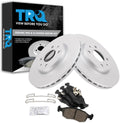 TRQ Front Brake Pad and Rotor Set Ceramic G Coated Vented Rotors Compatible with 2012-2017 Fiat 500