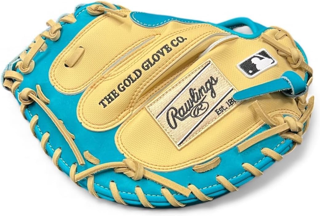 Rawlings Heart of the Hide Speed Shell Baseball Glove – Teal/Blonde – First Base Mitt & Catcher's Mitt – Pro HOH Leather – Lightweight – RHT & LHT Available