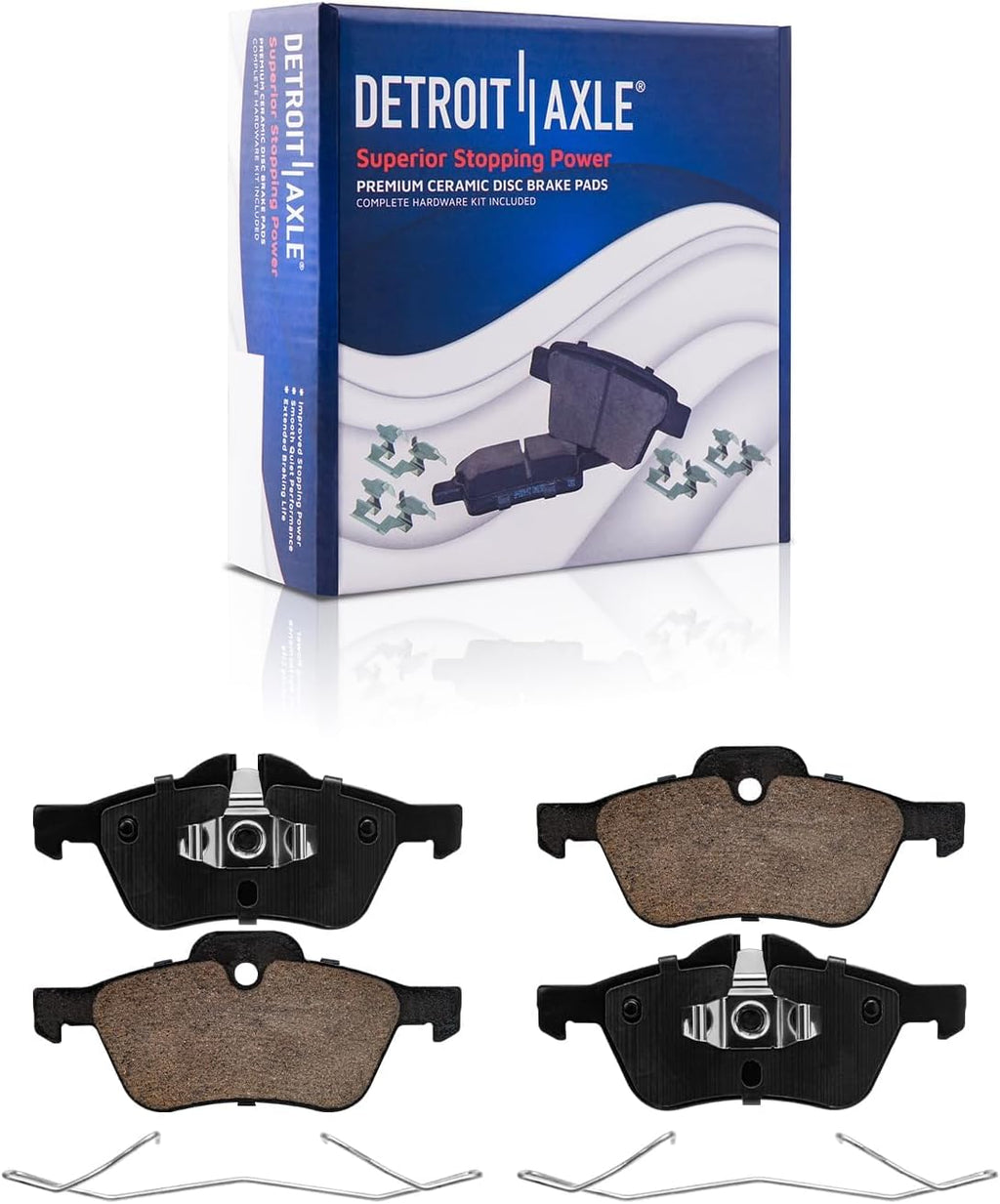 Detroit Axle - Brake Kit for 2007 Mini Cooper Disc Brake Rotors Ceramic Brakes Pads with Hardware Replacement 10.86' inch Front and 10.20' inch Rear