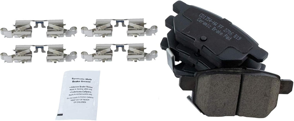 TRQ Front and Rear Brake Pad and Rotor Set Ceramic Vented Solid Rotors Compatible with 2011-2016 Scion tC