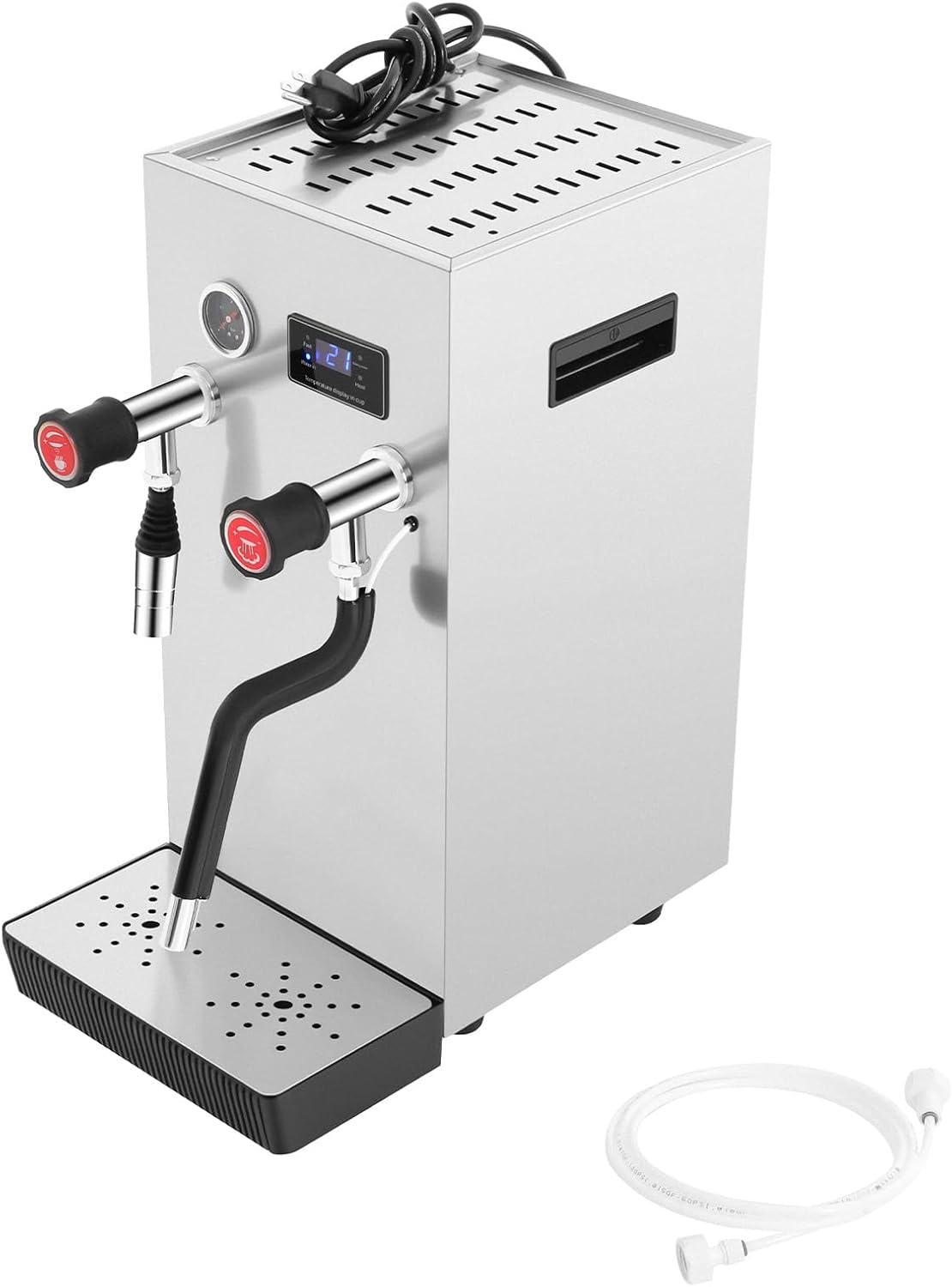 Commercial Milk Frother, 2500W Electric Hot Water Boiler and Milk Steamer Machine for Latte, Tea, and Coffee, Multi-functional Kitchen Appliance for Baristas, Home, Offices, and Family Use