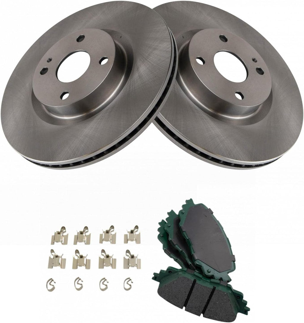 TRQ Front Brake Pad and Rotor Set Ceramic Vented Rotors Compatible with 2017-2020 Fiat 124 Spider 2016-2019 Mazda MX-5 Miata