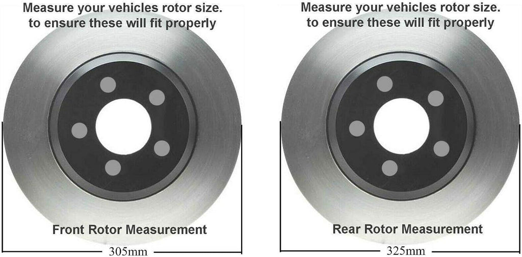 Detroit Axle - Brake Kit for Chevy Silverado GMC Sierra 1500 Yukon Astro Safari Tahoe Drilled Slotted Disc Brake Rotors Ceramic Brakes Pads Replacement : 12 inch Front & 12.78 inch Diameter Rear Rotor