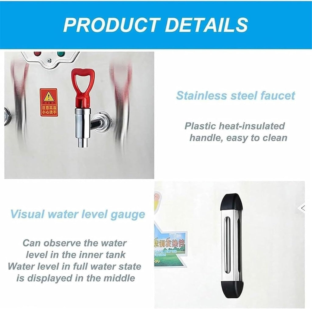 25 Liters Commercial Stainless Coffee Maker，6.6 Gallon Coffee Maker，1.4 KW Electric Hot Water Dispenser For Parties，Easy Cleaning，Double Layer Insulation