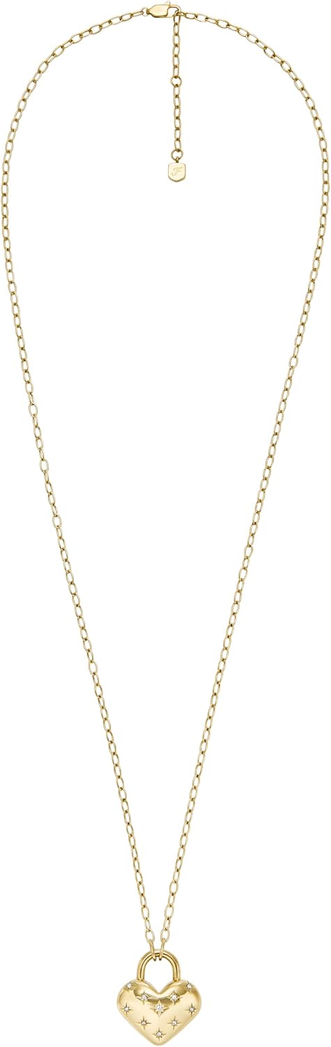 Fossil Women's Gold-Tone Stainless Steel Pendant Chain Necklace for Women